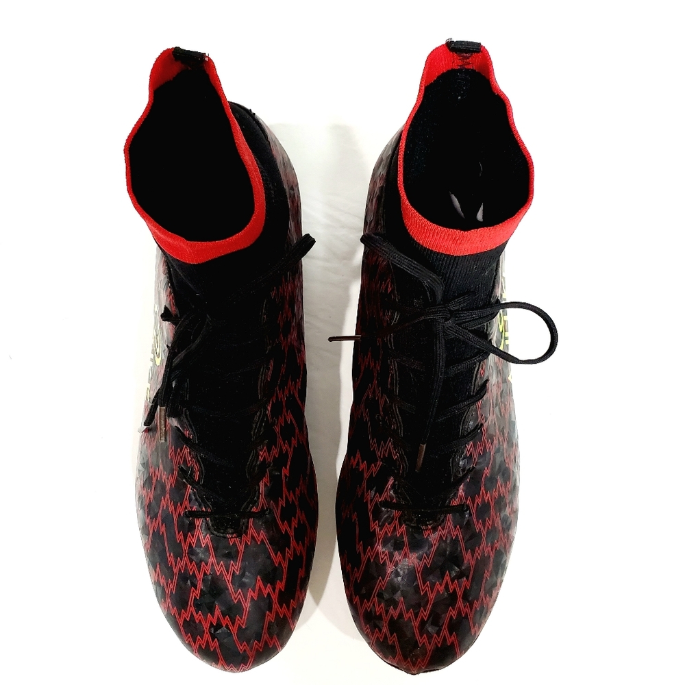 Anluke Fit Collar Black & Red Soccer Cleats Size 41 EUR 8 Men 9.5 Women NWOT - Picture 4 of 13